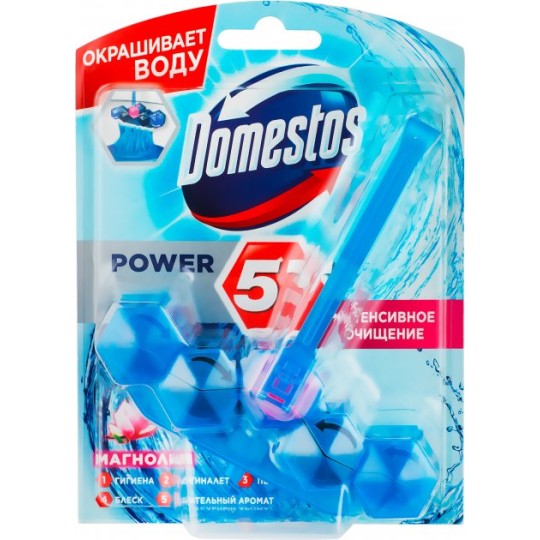 Domestos Блок для очищення унітаза Пауер 5 Видимий захист Квітковий букет