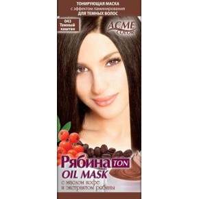 Тонуюча маска для волосся ACME-COLOR "Рябина TON oil mask" темний каштан 043 (12039.043)