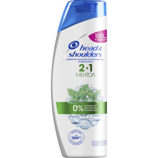 HEAD & SHOULDERS Шампунь та бальзам-обполіскувач проти лупи 2в1 Ментол 600мл