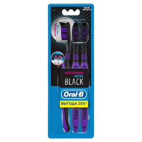 ORAL_B Зубна щітка Всебічна чистка Black 40 Medium 3шт