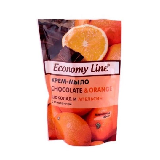 Жидкое крем-мыло дойпак ТМ "Economy Line" 460 г (шоколад и апельсин)