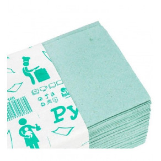 Полотенца бумажные (зеленые) 160 Малинская бумага