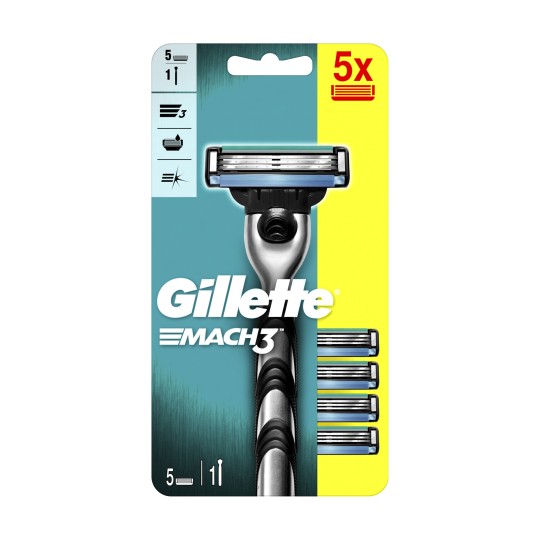 GILLETTE MACH3 Бритва з 5 змінними касетами