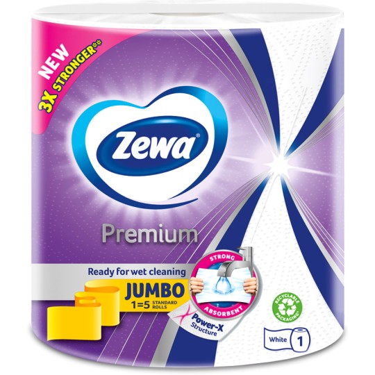 Кухонные полотенца Zewa Premium Jumbo 3 слоя, 1 рулон, 230 отрывов