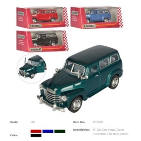 Модель легкова 5'' KT5006W CHEVROLET SUBURBAN CARRYALL 1950 метал.інерц.відкр.дв.4кол. кор./96/