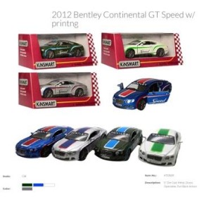 Модель легкова KT5369FW 5" 2012 Bentley Continental GT Speed w/printing метал.інерц.відкр.дв./96/ (KT5369FW)
