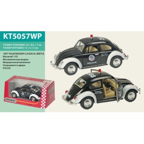 Машина метал "KT5057WP" Поліція "Volkswagen Classical Beetle в кор.16 * 8,5 * 7cm / 96-4 /(KT5057WP)