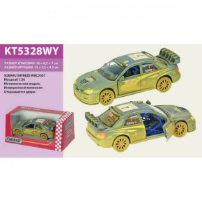 Модель легкова 5 "KT5328WY SUBARU IMPREZA WRC 2007 (Muddy) металева, інерційна, відкриваються двері, 1: 36 / 96 /(KT5328WY)