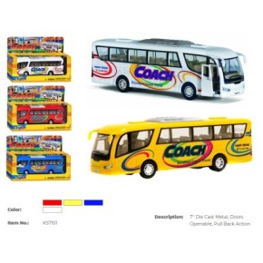 Модель автобус 7 "KS7101W метал.інерц.відкр.дв.кор.ш.к. / 72 / (KS7101W)