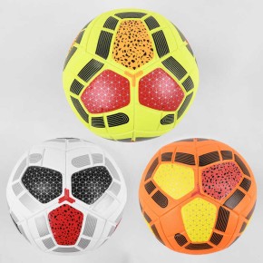 М'яч футбольний 3 види, вага 420 грам, матеріал PU, балон гумовий / 50 / (C44611)130041