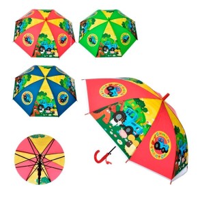 Зонтик детский MK 4644 длина 66 см,трость 61 см, диаметр 81 см, спица 48 см, свисток, клеенка, 3 цвета