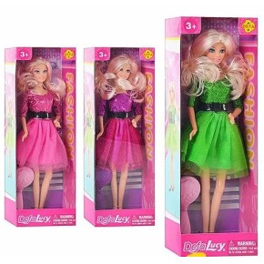 Кукла DEFA с расческой, 3 цвета, коробка 32,5-11-5,5 см (8226)