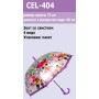Зонт "L" 4 видов, прозрачная клеенка с рисунком, размер трости 71 см, диаметр 66 см (CEL-404)