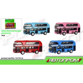 Автобус метал "АВТОПРОМ" 4 кольори, в коробці 12*7*6 см/ 96-2/ (7826)096786