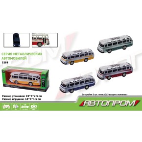 Автобус метал "АВТОПРОМ", 1: 32-36, світло, звук, в коробці 19*5*7,8 см / 96-2 / (3288)132705