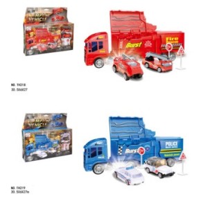 Модель вантажівка TH218/TH219 металева, з машинками, 2 кольори, 30,5*6*27/60 /093108