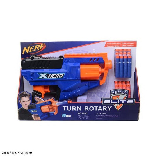 Бластер Nerf 24, стреляет поролоновыми снарядами, 40*6,5*26см /48-2/ 7090