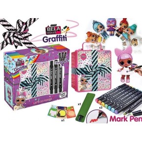 Игровой набор BELA DOLLS граффити, 3 ручки в комплекте, можно рисовать платья куклы, в коробке 18*6,5*16,5 см /120-2/ BL1182
