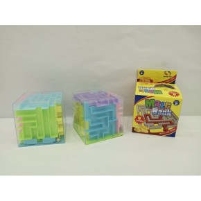 Головоломка 3D-лабиринт куб, 2 цвета микс, в коробке 8.7*8.7*12.5 см, р-р игрушки – 8 см /144-2/ 236