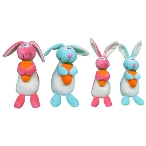 Игра мягкая "Заяц с морковью" 19 см, 2 цвета (10*12) 1388-24