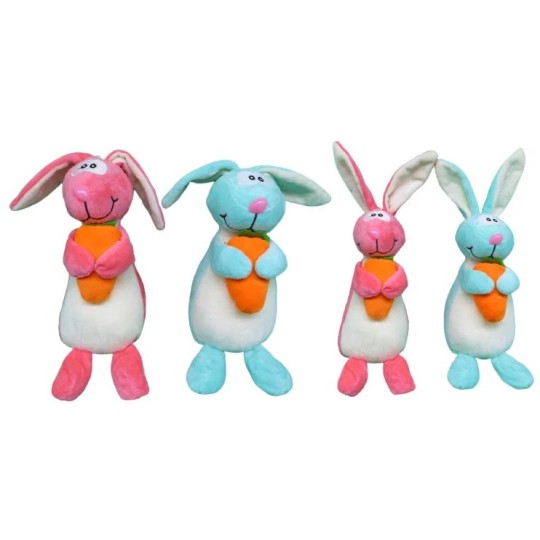 Игра мягкая "Заяц с морковью" 19 см, 2 цвета (10*12) 1388-24