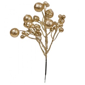 Гілка декоративна Yes! Fun Золоті кулі, 31 см, золото, гліттер 973981