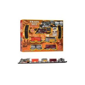 Залізниця HB0925 локомотив, вагони 4 штуки, 21 предмет, музичний, світло, батарейки, в коробці, 41,5-35,5-6 см