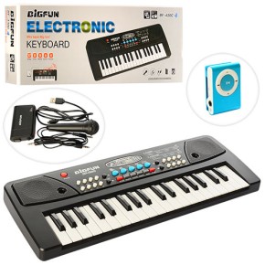 Синтезатор BF-430C4 37 клавиши, микрофон, запись, 8 тонов, USB, MP3, батарейки, 43-17-6 см.