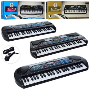 Синтезатор HS4911-21-31 49 клавіші, мікрофон, USB зарядне, запис, демо, 3 види, батарейки, 66-24-10