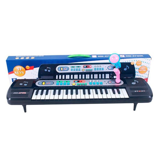 Синтезатор MQ3750L 37 клавіші, мікрофон, 8 ритмів, запис ,музичний, світло, батарейки/від мережі, 63,5-16-4,5см