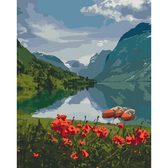 Набор для росписи по номерам. "Красота Норвегии" 40*50см