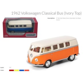 Модель автобус VOLKSWAGEN (1962) 5'' KT5377W CLASSIC Ivory top металлические инерционные открывающиеся двери 4 цвета в коробке/96/ KT5377W