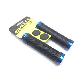 Гріпси SPELLI SBG-6703-Lock, чорні з синіми локами, прямі, круглі, довжина 132 мм, комплект 2 шт., в упаковці