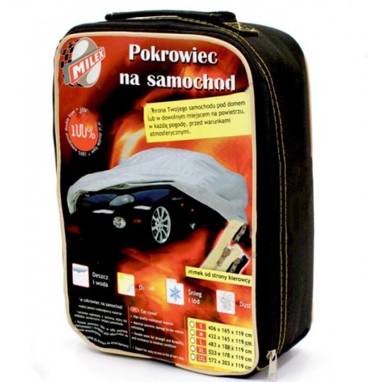 Тент автомобильный MILEX Polyester М (серый+зеркало+замок+сумка) (102024)