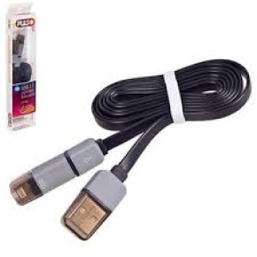 Кабель PULSO USB - Micro USB/Apple 1m black (круглий) (29499)