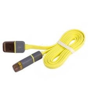 Кабель PULSO USB - Micro USB/Apple 1m yellow (плоский) (29510)