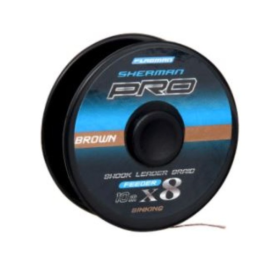 Шок лідер SHERMAN PRO Х8 SHOCK LEADER BRAID SINKING BROWN 0,16mm 11kg 10m (SHPSL_016)