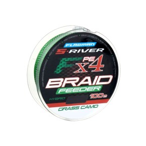 Шнур S-RIVER FEEDER BRAID PE Hybrid Х4 Grass Camo 0,14mm 8.2kg 100m (SRFB014)