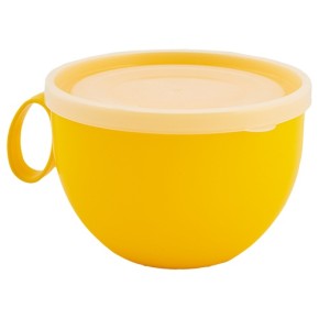 Чашка з кришкою 0,5л. (темно-жовтий/прозорий) (168006) (10)