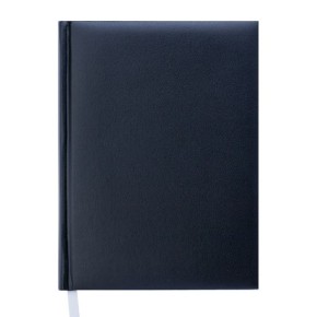 Щоденник недатований "Шкіра" чорний А5 160 л., лінія, синій (202693/БК21)