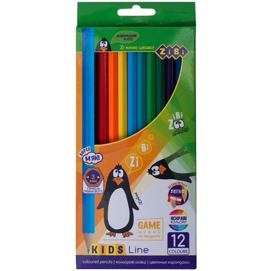 Цветные карандаши, 12 цветов, KIDS LINE (ZB.2414)