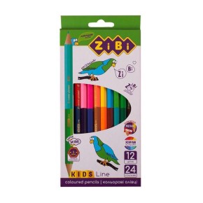 Кольорові олівці Double, 12 шт. (24 кольори), KIDS LINE (ZB.2463)