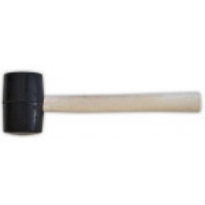 Киянка гумова 450г, 45 мм, дерев`яна ручка (39-000)