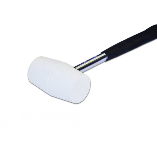 Киянка белая резина 550г, 65мм, металлическая ручка (39-012)