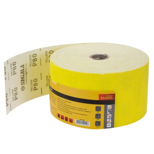 Шлифовальная бумага рулон 115мм×50м P80 (9114251)