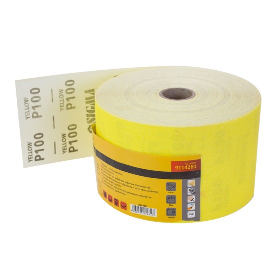Шлифовальная бумага рулон 115мм×50м P100 (9114261)