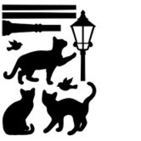 Наклейка декоративная №26 (Коты и фонарь)