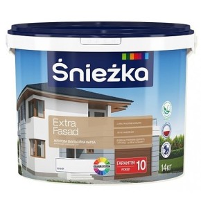 Водоемульсійна фарба Снєжка Екстра фасад Колорування 7 кг (20509)