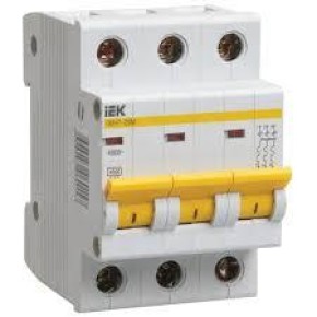 Автоматичний вимикач ІЕК ВА 4729 3п 20А х-ка C (MVA20-3-020-C)