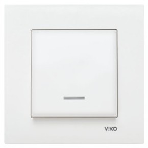 Выключатель 1 с подсветкой белый VI-KO КАRRE (90960019) (90968019)
